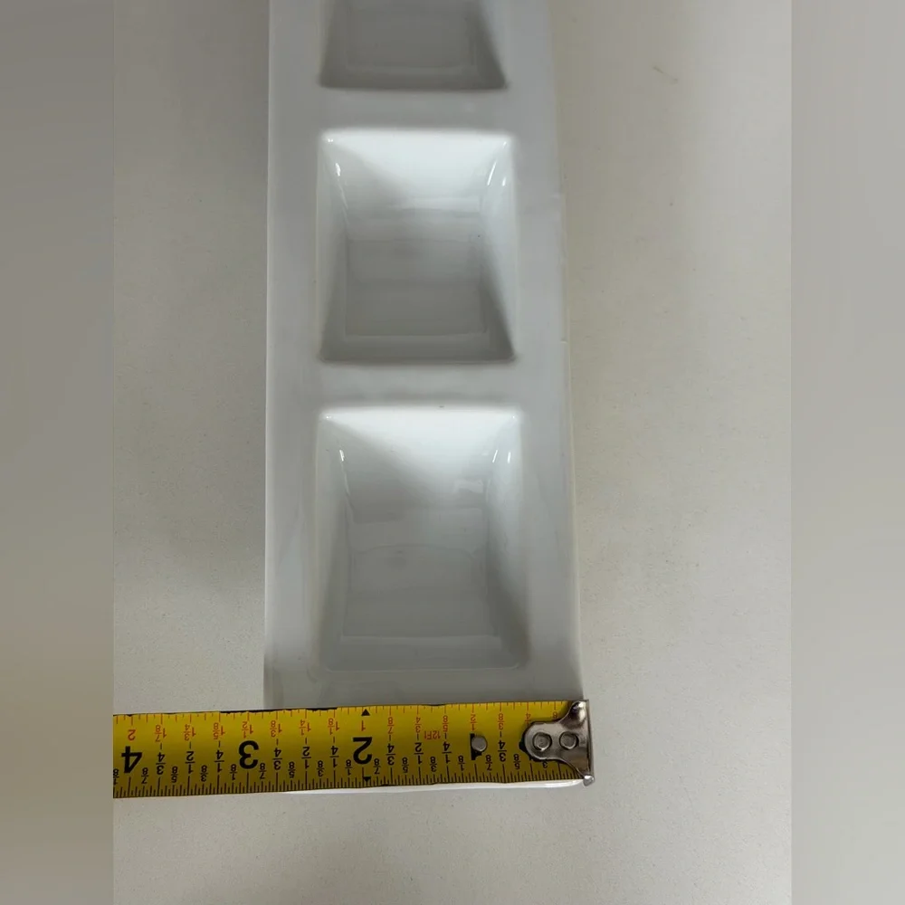 Crate and Barrel 3 part porcelain sauce dish